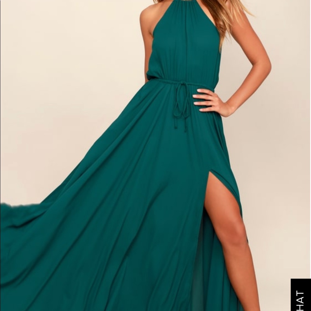 Lulu's Teal Green Maxi Dress